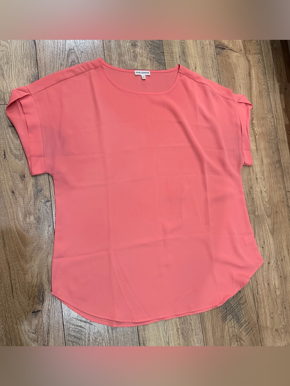 Zenana Outfitters Coral Short Sleeve Round Neck Blouse